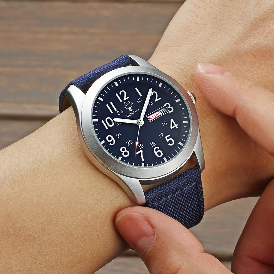 Deerfun Sports Watches Men Luxury Brand Army Meriart Men Watches Clock Male Quartz Watch Relogio Masculino Horloges Mannen Saat L313o
