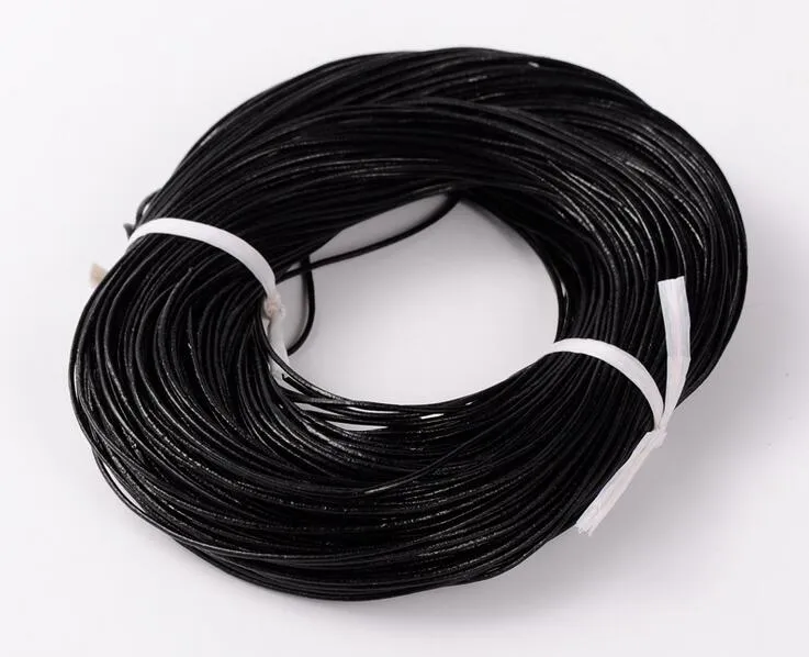 Корабль 100 метров 3 мм черный круглый шнур из натуральной кожи ожерелье браслет из натуральной кожи Cord2871