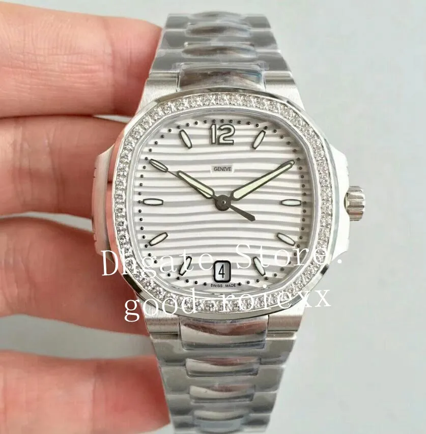 Luxury White Blue Grey 35 2mm Diamond Bezel Automatyczny Cal 324 Watch Ladies PF Factory 7118 1200A ETA Miyota Data WATC303F