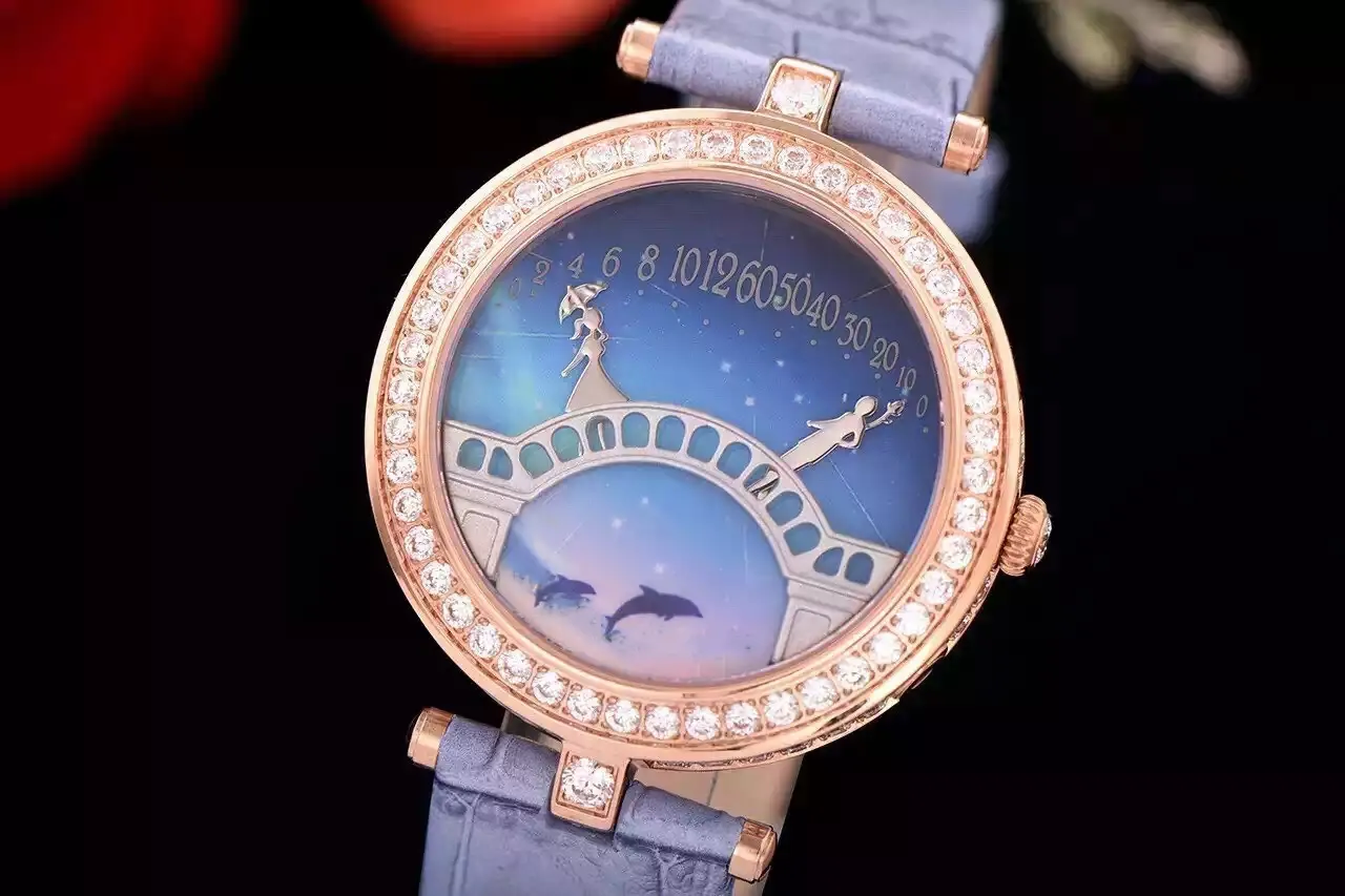 Montre romantique pour dame Tous les jours à midi Magpie Bridge rencontrera et embrassera la montre Mouvement à quartz suisse diamètre 38mm295w