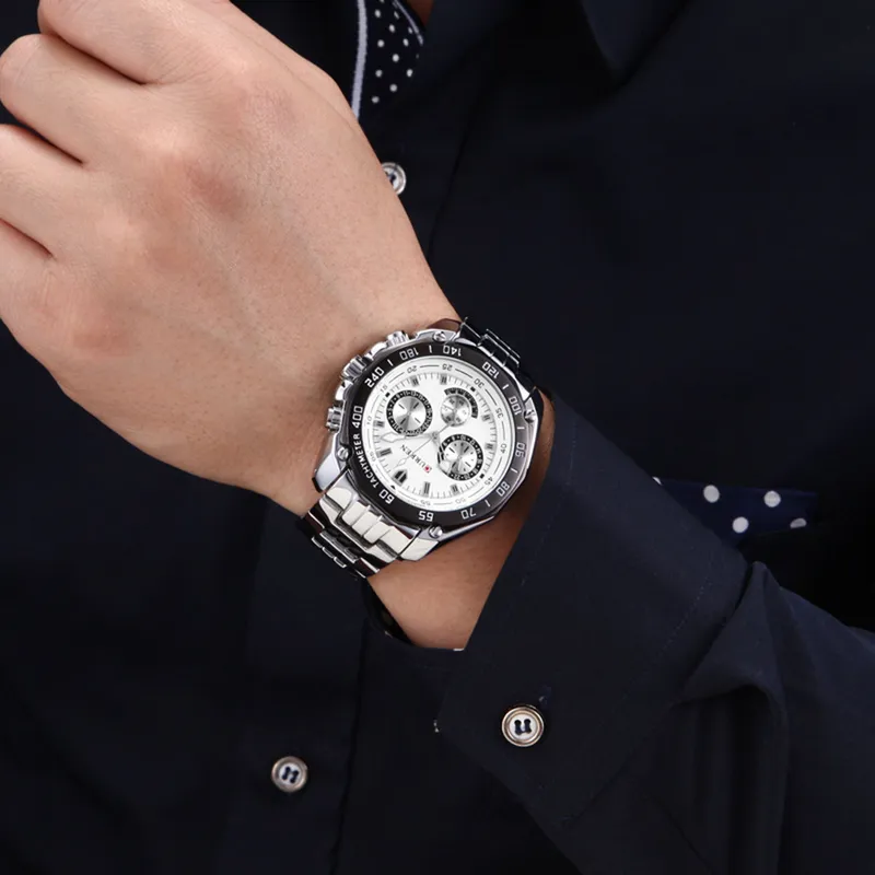 2020 CURREN 8077 Vendita di orologi da uomo analogico al quarzo Business Classic Trendy orologio da uomo in acciaio inossidabile OEM montre de luxe251R