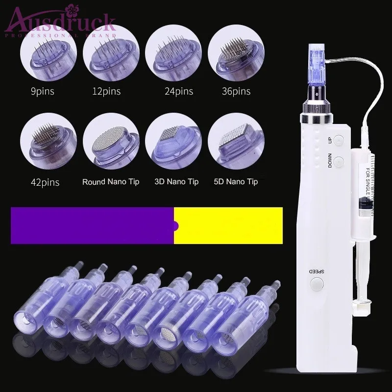 2020 무선 자동 마이크로 바늘 Derma Pen Mesogun 물 혈청 사출 펜 Mesotherapy 얼굴 슬리밍 가정 사용