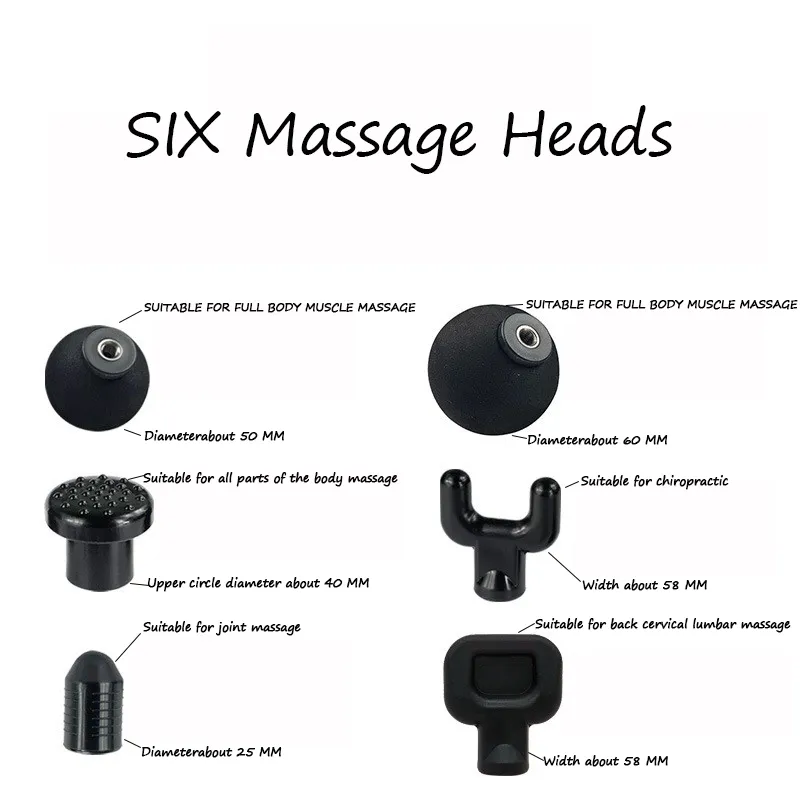 6 Speed Fitness Deep Muscle Massager Guns Handheld Cordless Percussive Vibration Therapy Deep Tissue Massager Electric Massager Y18676999