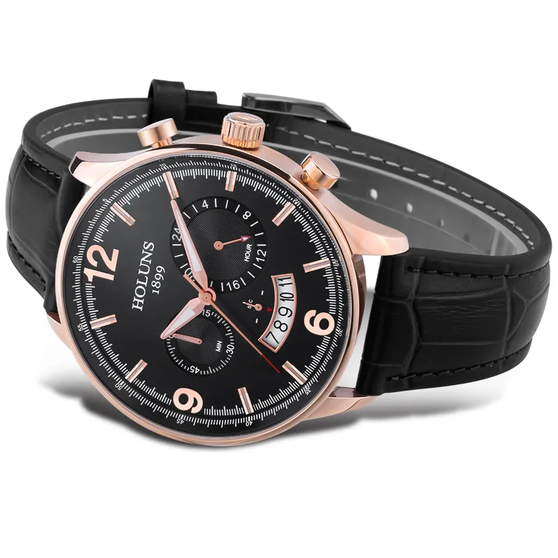 Роскошные часы 22 мм, большой 24-часовой циферблат, кварцевые часы, мужские наручные часы, водонепроницаемые часы для мужчин F2442