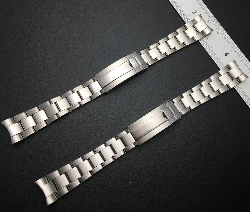 Bracelets de montre en acier inoxydable, argent brossé, 20mm, pour bracelet de rôle sous-marin RX, 1208f