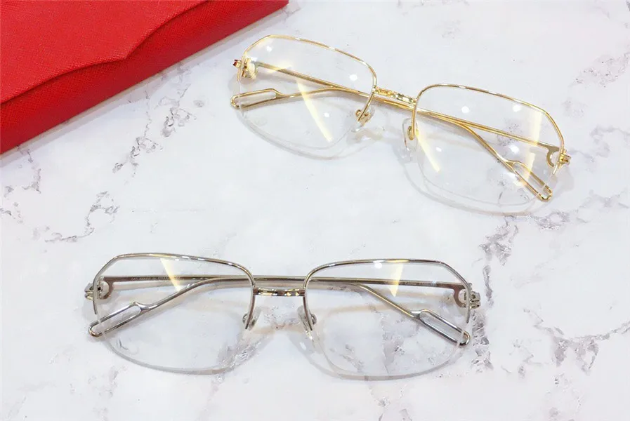 Neue Modedesigner Optische Brille K Gold Halbrahmen Retro Modern Business Style 0114 Unisex kann für verschreibungspflichtige Glasse280n verwendet werden