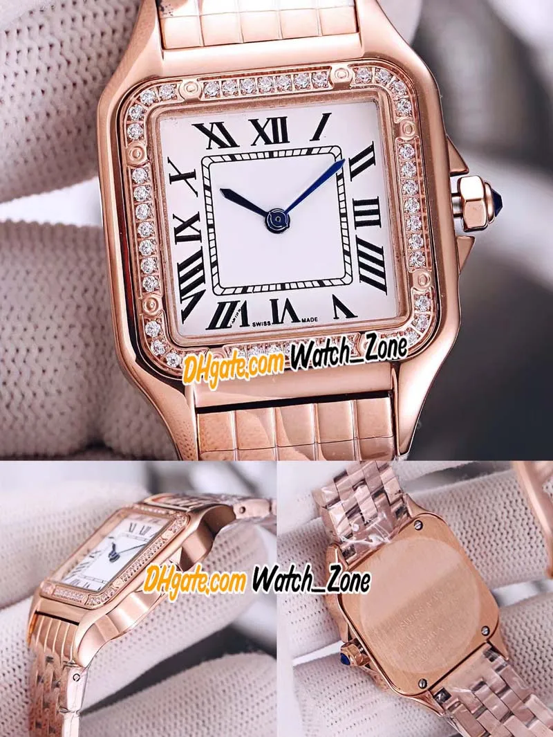 Yeni küçük Panthere de Swiss Quartz Kadınlar Watch WSPN0006 Beyaz Dial Paslanmaz Çelik Bilezik Moda Bayanlar 22mm Watchzone2439