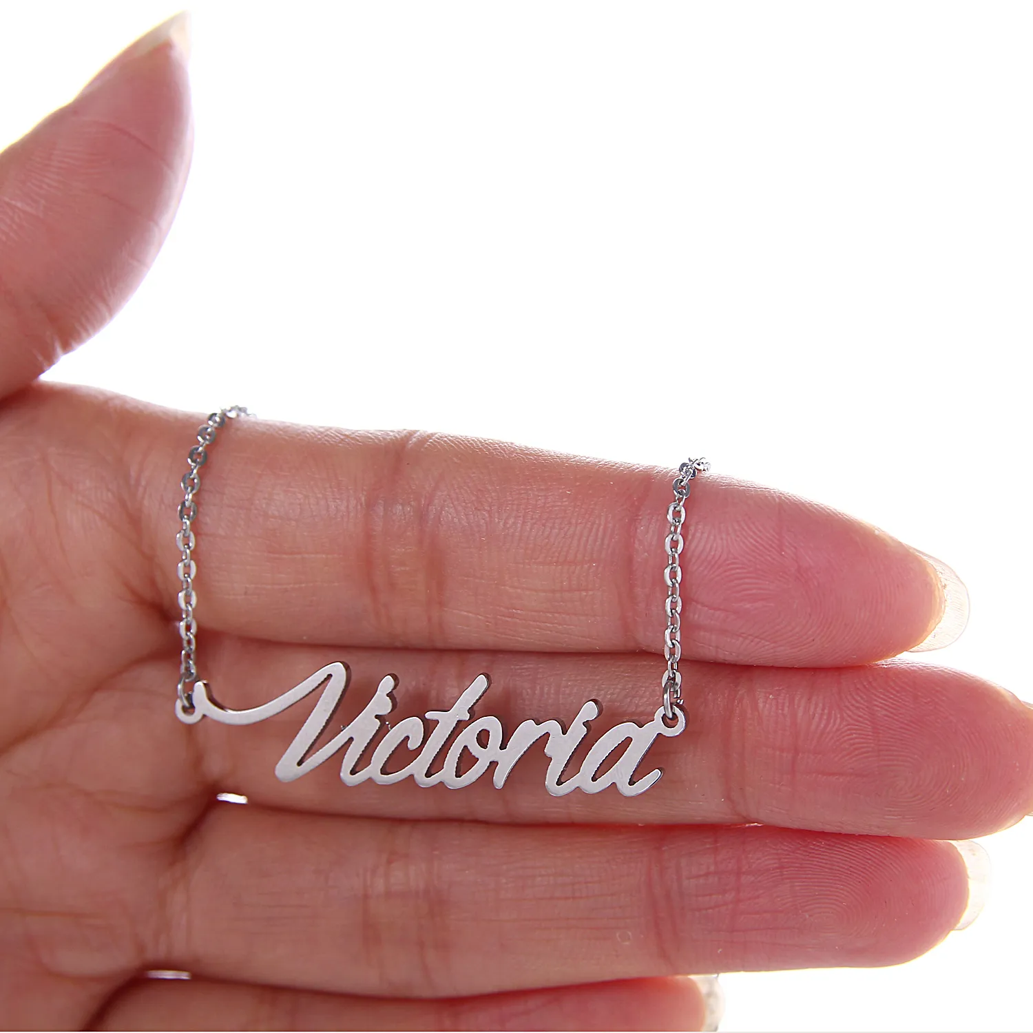 Set di bracciali con collana con nome in acciaio inossidabile 