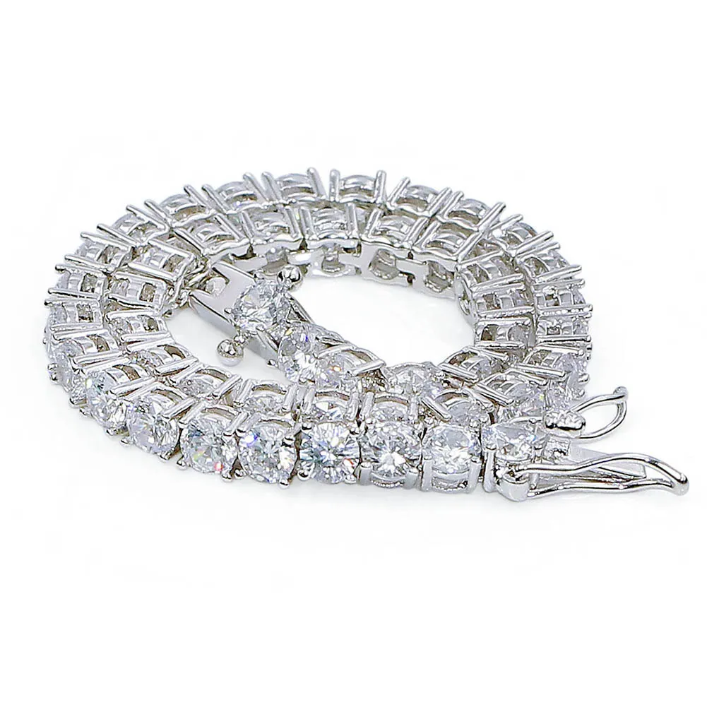 Bracelets de Tennis Hip Hop en Zircon blanc brillant, plaqué or 24 carats, bijoux 266n, 3, 4, 5mm