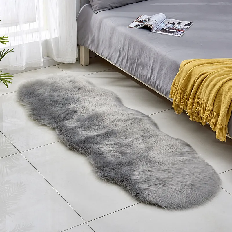 Woonkamer Pluche Vloer Tapijten Mats Kinderkamer Faux Bont Area Rug Carpet Effen Pluizig Zacht Shaggy Tapijt Kunstmatige Schapenvacht Harig T200111