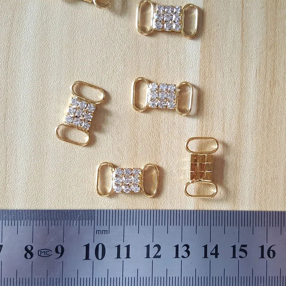 CJSIR 20 pz / lotto connettori bikini in cristallo con strass catena in metallo con fibbia costumi da bagno bikini decoration312E