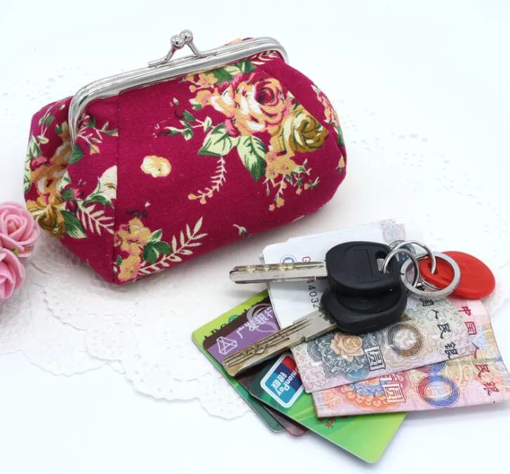 Portamonete Donna Canvas Portafoglio con pochette Hasp con stampa floreale