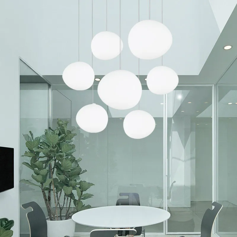 Italien Foscarini Gregg Suspension Lamp Glass Pendant Lights Modern LED Oregelbundet hängande lampa Matsal Kök Ljus Fixturer209G