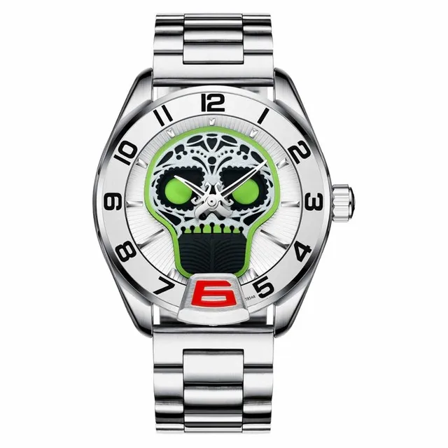 Tevise Mechanical Watches Men Men Men Automatyczne zegarek moda luksusowy niebieski Cool Skull Clock Relogio Masculino266W