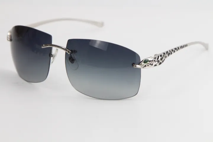 Venda de óculos de sol sem aro modelo clássico de metal série leopardo moda de alta qualidade óculos de sol quadrados grandes masculinos e fem223u