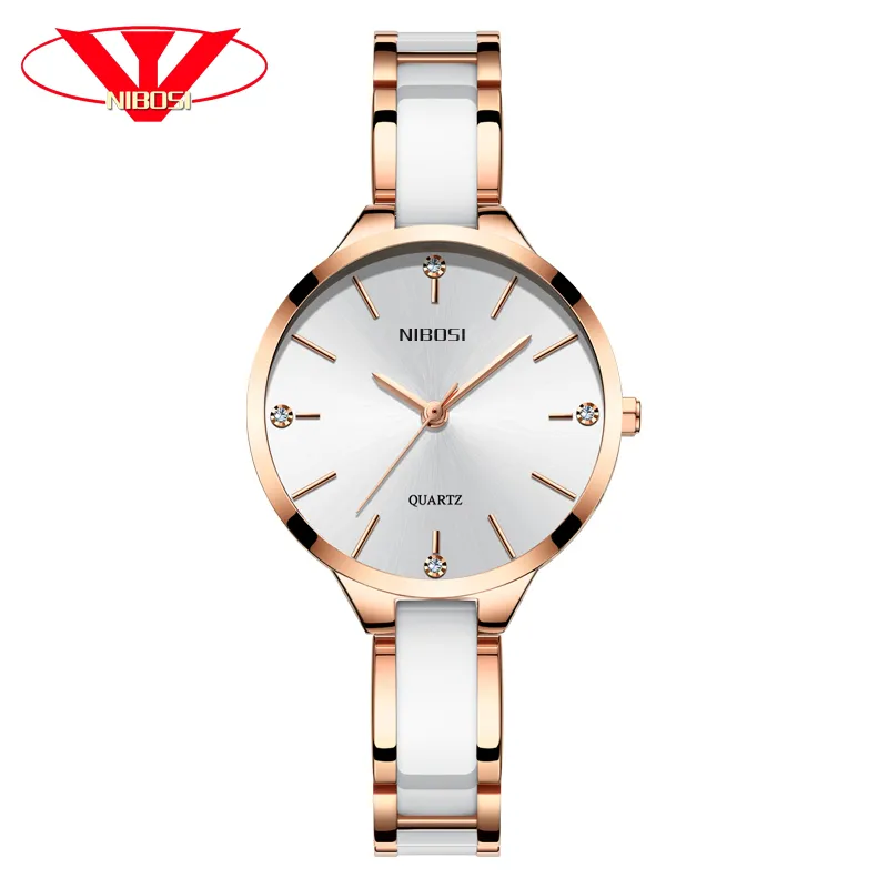 Nibosi relógio feminino relógios senhoras criativo pulseira de cerâmica relógios feminino relogio feminino montre femme2364