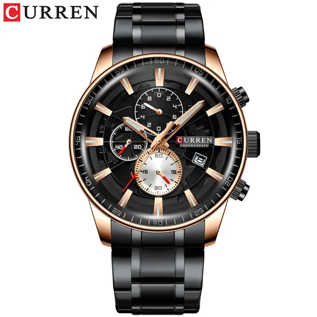 Relojes de pulsera Reloj para hombre Top Gold Sport Relojes de cuarzo impermeables para hombre Cronógrafo Fecha Reloj masculino Relogios Masculino264q