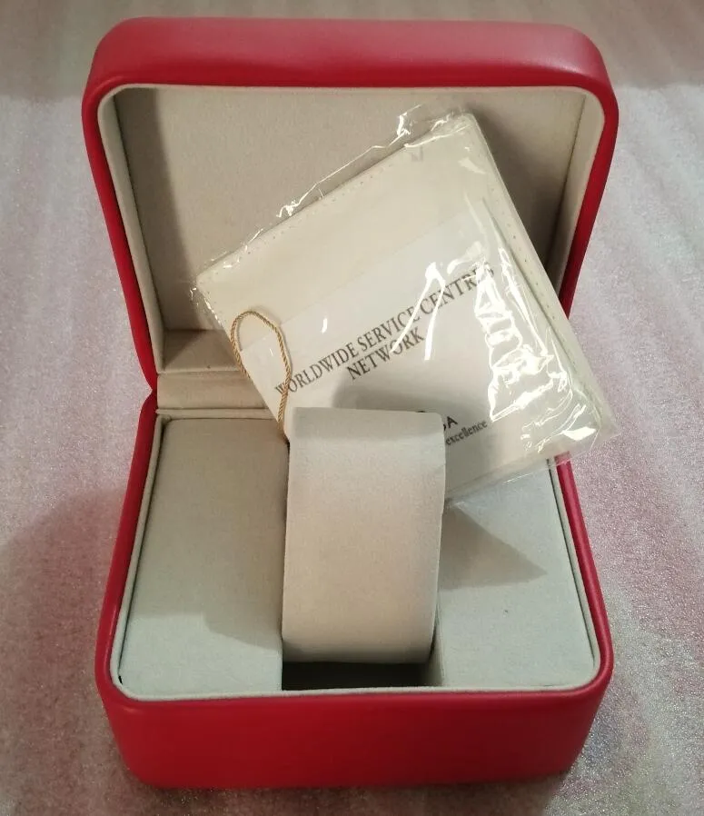 OM EGA Kutuları İçin Yeni Square Red Saat Kitapçık Kart Etiketleri ve Kağıtlar İngilizce Saatler Kutusu Orijinal İç Dış Erkekler Bilowwatch159y