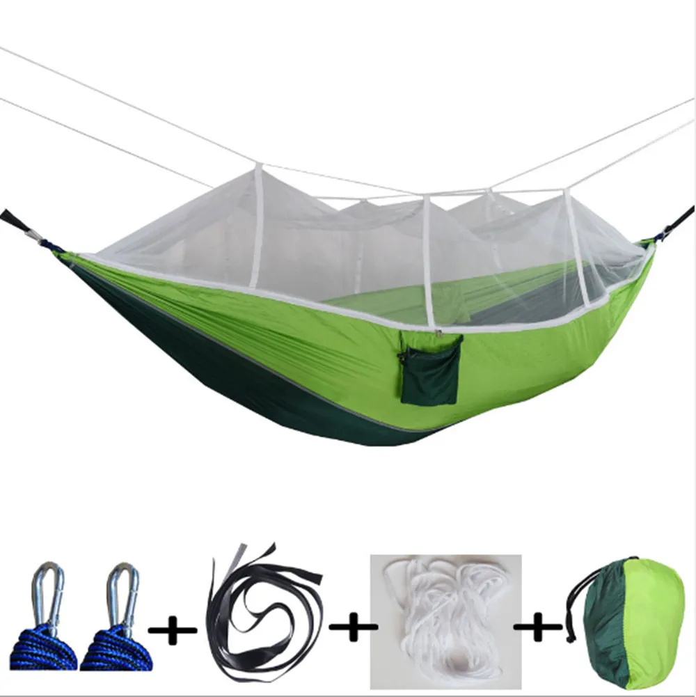 Mosquito Net Outdoor Double Hammock Holiday Beach Mosquito Net Parachute Cloth Hammock255v