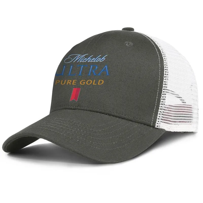 Michelob Ultra Pure Gold Logo Mens and Women Justerbar Trucker Meshcap Custom Vintage Custom Unique Baseballhats Michelob Ultra B5202181