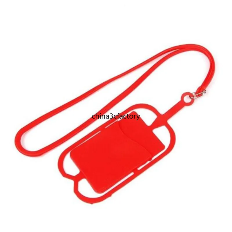 Lanières en Silicone à la mode, sangle de cou, collier, porte-cartes, porte-clés, pour iphone, Samsung, Huawei, Mobile universel