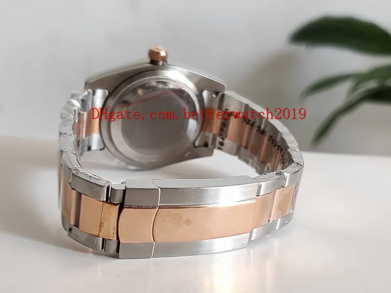 새로운 럭셔리 고품질 여성 시계 36mm 116231 데이트 흰색 다이얼 로마 숫자 18k 로즈 골드 사파이어 자동 남성 Watch268o