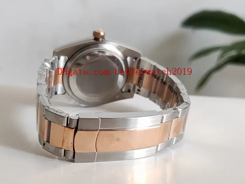 새로운 럭셔리 고품질 여성 시계 36mm 116231 데이트 흰색 다이얼 로마 숫자 18k 로즈 골드 사파이어 자동 남성 Watch306d