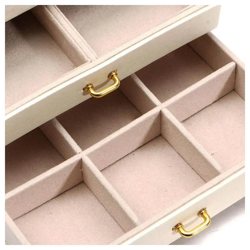 Grote Sieraden Verpakking Display Box Kast Dressing Borst met Sluitingen Armband Ring Organizer Draagtassen 2607