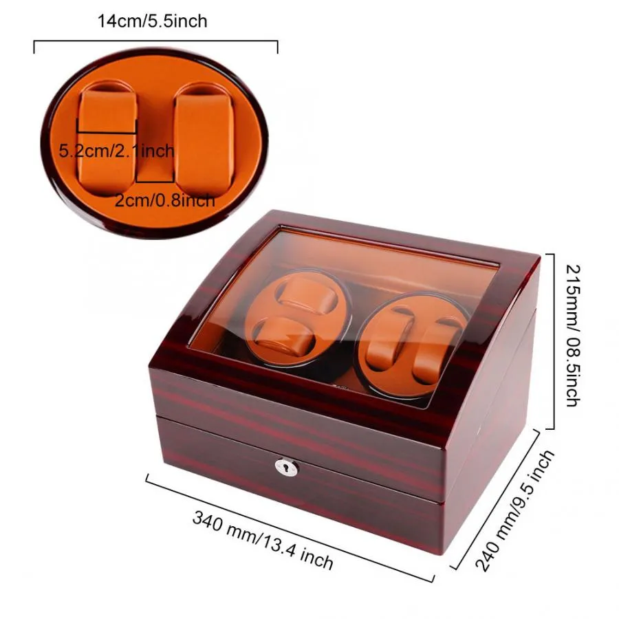 Professioneller 4 Slot Automatic Watch Winder Case Mechanische Armbanduhr Drehen Box 100-240V Uhrenreparaturwerkzeug für Uhrmacher1232W