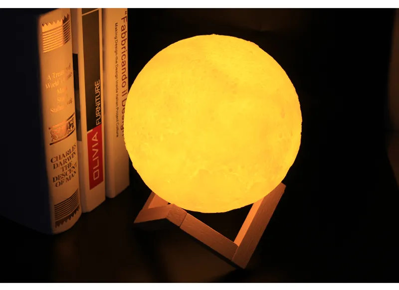 Пользовательские светодиодные настольные светильники Moon Night Light Simple Indoor Living Living Study The Study Clam