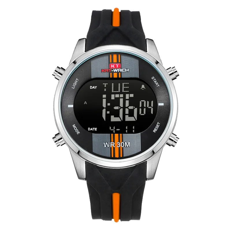 cwp 2021 KT Heren Sport Digitale LED Horloges met Siliconen Band Mannelijke Polshorloge Waterdicht Lichtgevend 2 Tijd Horloge Relogio Masculino285k