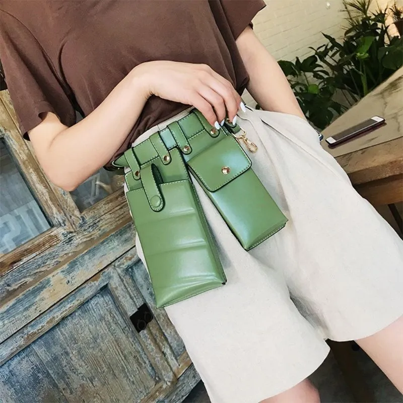 Fashion Women Leather Waist Fanny Pack Belt Bag Phone Pouch Travel Hip Bum Shoulder Bags Purse1262S
