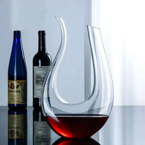 Domowe wina Dekanter kryształ kieliszek wino oddech karafe 100% ręcznie wysadzony w winebreather karafe akcesoria wina z szeroką bazą284e