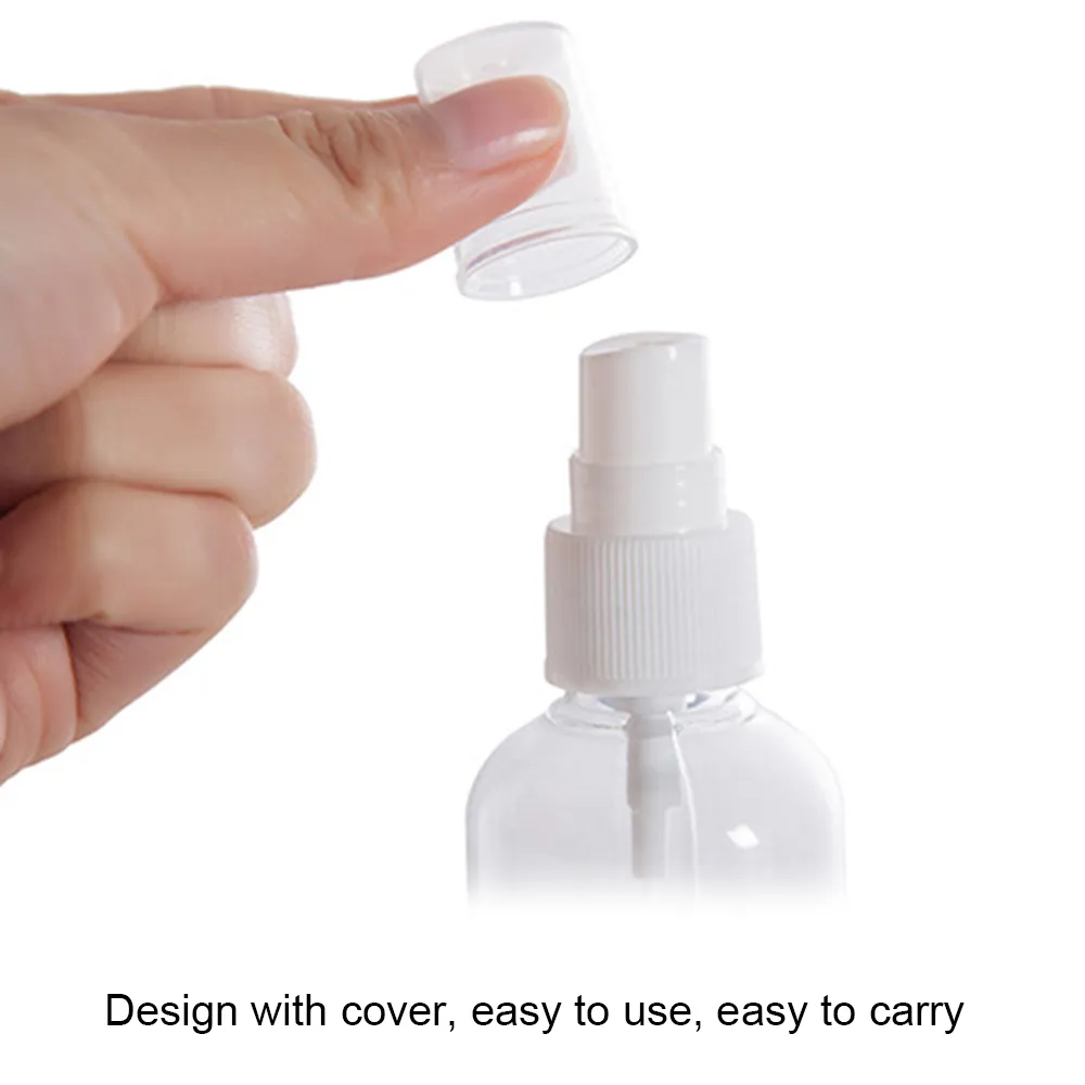 Transparent tomma sprayflaskor Transparent plast parfymförstärkare liten mini tom sprayfyllningsbar flaska 30 ml / 50 ml / 100ml