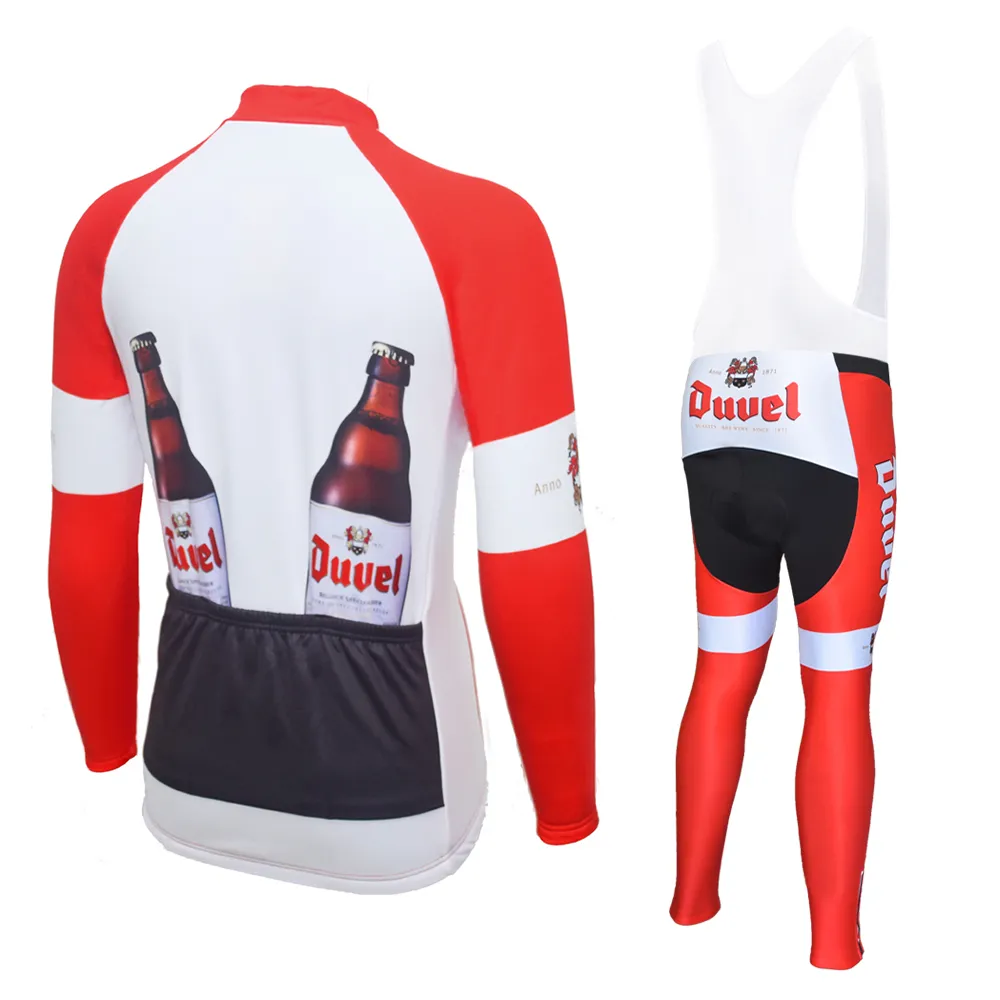 Duvel Beer Winter 2022 Drużyna Jersey Set 19d Pad Pad Pants Ropa Ciclismo Men termal polarowy rower maillot cuotte clo158t