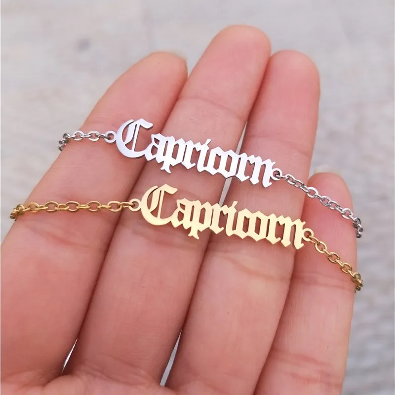 Cavigliere costellazione in oro Ketting Segno zodiacale Lettera Bracciale alla caviglia Donna Uomo Gioielli vintage Bracciale con lettere inglesi antiche321w