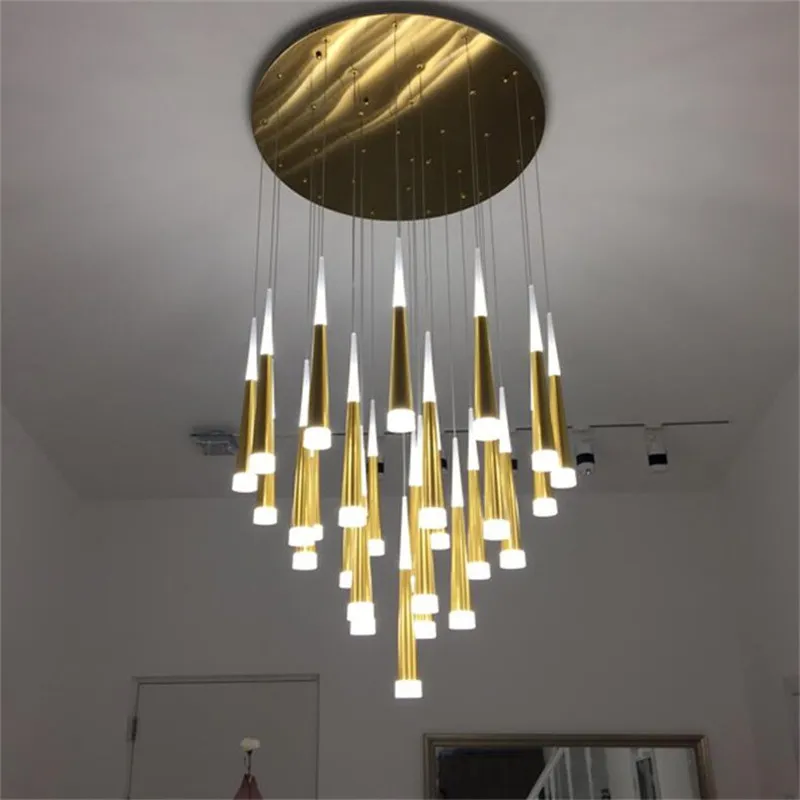 Lampade a sospensione moderne a LED da 7 W, apparecchio a sospensione conico in alluminio, scale, lampadari da negozio, 209S