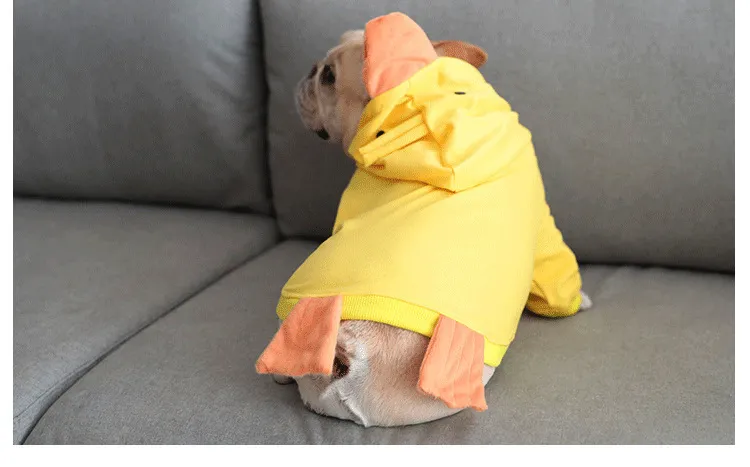 Śliczna kreskówka kaczka pies fashion żółta sukienka dla zwierząt domowych Schnauzer Teddy Spring Autumn Pet ubrania 250I2673853