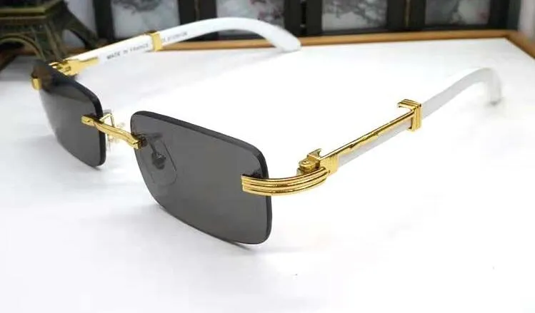 Trä buffel horn glasögon optisk ram rimfria solglasögon speglade fyrkantiga glasögonuttag occhiali da sole clear glas sol GL305G