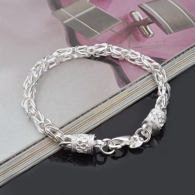 Omhxzj hel personlighetslänk mode ol kvinnlig tjej parti gåva silver draken huvudkedja tjock 925 sterling silver armband br85893524