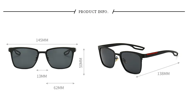 Design de marca de alta qualidade Os óculos de sol polarizados homens homens de alta definição de óculos de sol anti-UV Espelho de sapo com copos com casos198w