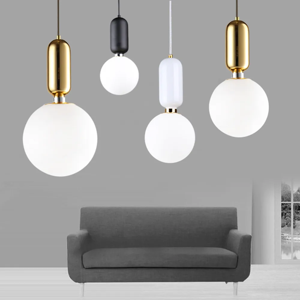 Lampe suspendue nordique moderne en forme de boule de verre blanc lait, avec Pot de plantes, pour salle à manger, Foyer, Bar, hall d'entrée, lampe suspendue 314n