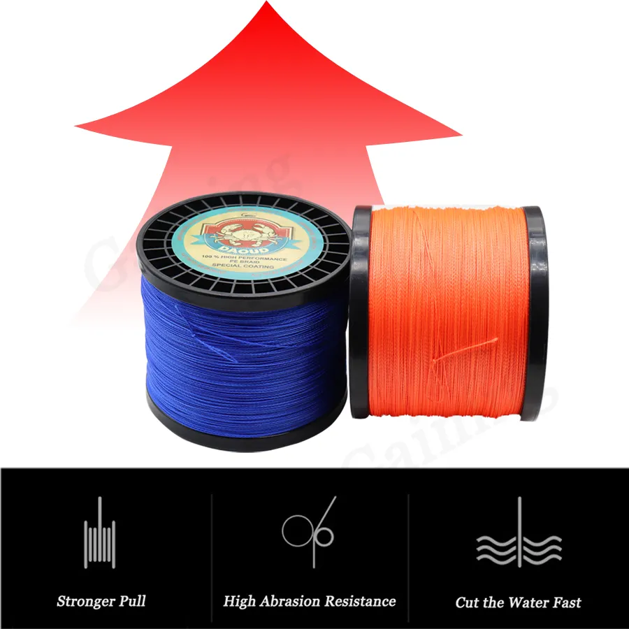 Daoud 4 strängar 1000 m PE-flätad fiskelinje 8-140 lb Multifilament fiskelinje för karpfiske 8 kg 10 kg 50 kg 100 lb 120lb309d