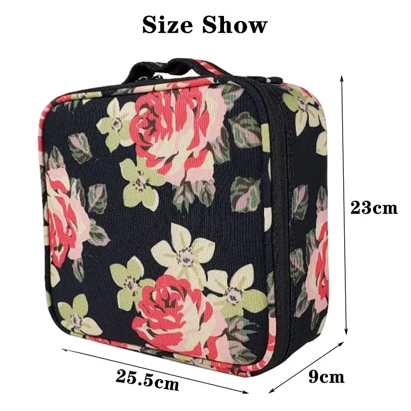 Rose Flower Profesyonel Makyaj Kılıfı Tam Güzellik Uzman Seyahat Bavul Manikür İhtiyaçları Kadınlar Kozmetik Çanta Organizatörü Kadın275n