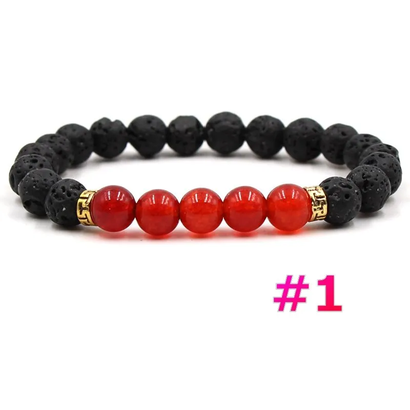 7 Chakra Pulseira Homens Wome Lava Rock Aromaterapia Essential Difusor Difusor Pulseira Trançada Pedra Natural ioga Grânulos Pulseiras DLH387