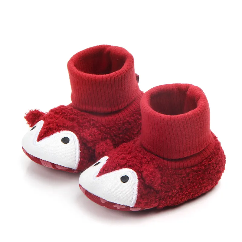 Chaussures chaudes en coton pour premiers pas de neige, chaussons antidérapants pour bébés filles, à semelles souples, pour nouveau-né, hiver