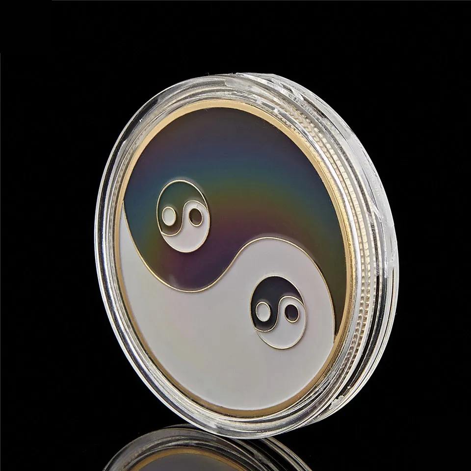 Gedenkmünzen Metal Craft Tai Chi Gossip Card Guard Protector Poker Chipsr -Spielzubehör4381757