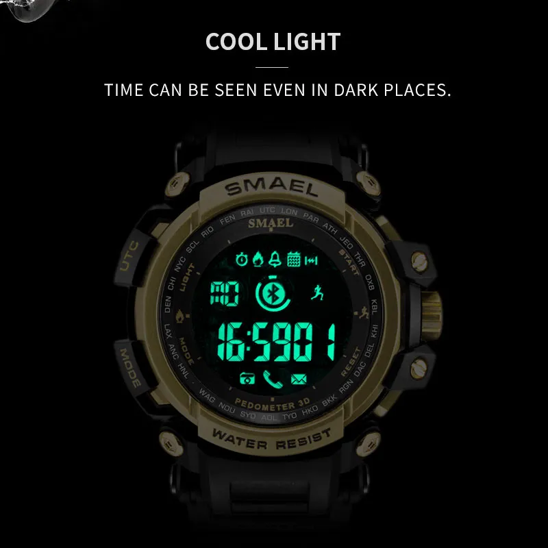 Homem relógios de pulso digital LED Display Smael Watch For Male Digital Clock Men Sports Sports Big Dial 8018 WTAERPonep Men Watches245f