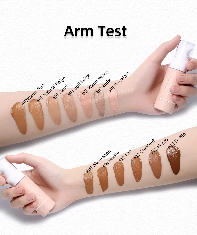 Langmanni Full Coverage Foundation Soft Matte Oil Control Long Wear Foundations All Natural Oill Free Face Make-up voor de vette huid