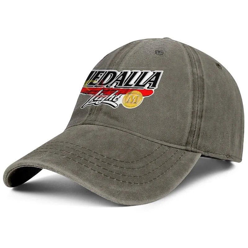 شعار Medalla Light الأنيق للجنسين Denim Baseball Cap Golf Classic Hats Logo Old Print266t